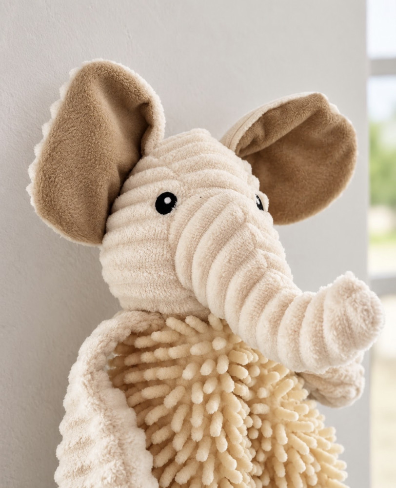 Småland Elefant Large – Blød hundebamse med knitrelyd
